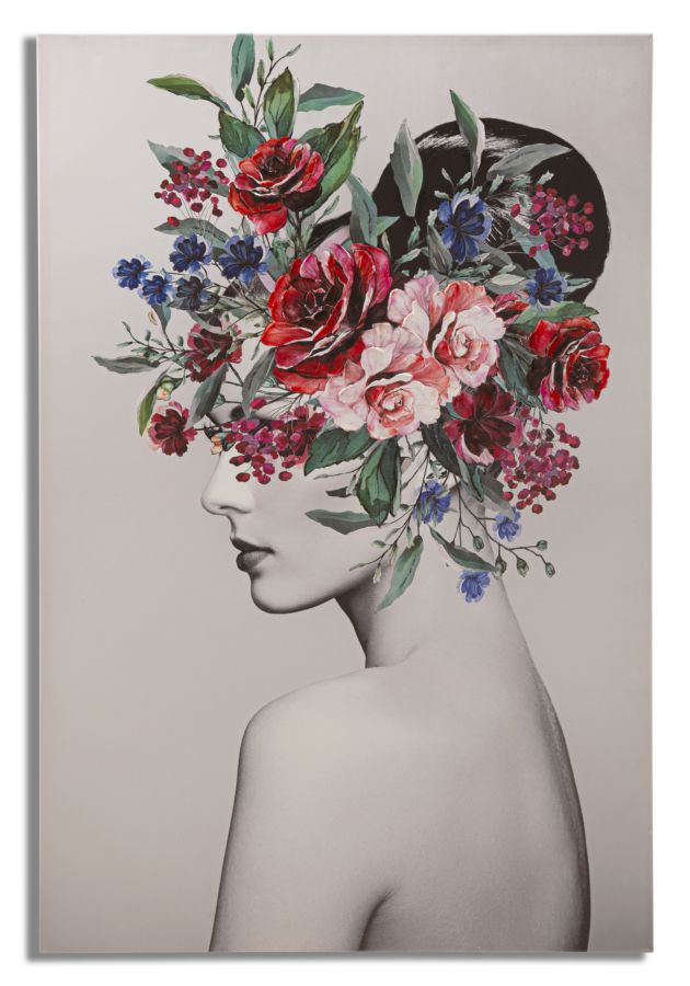 Leinwandbild Lady Flower A Mehrfarben, 80 x 120 cm