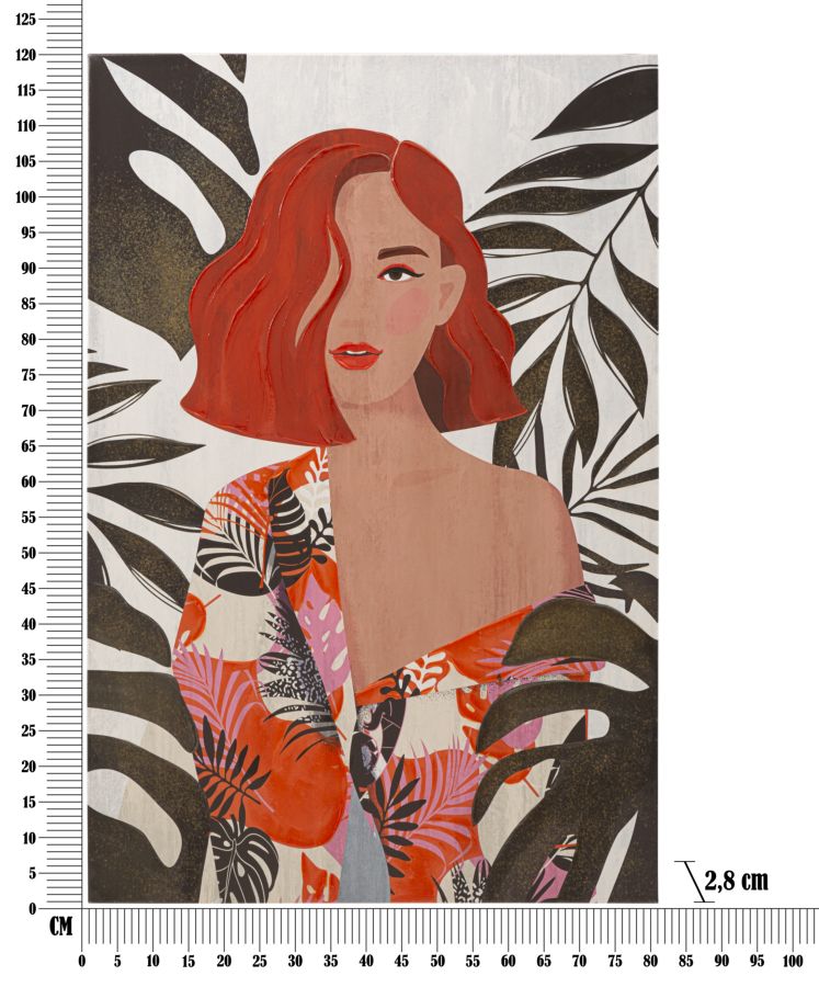 Leinwandbild Lady Jungle A Mehrfarben, 80 x 120 cm (5)