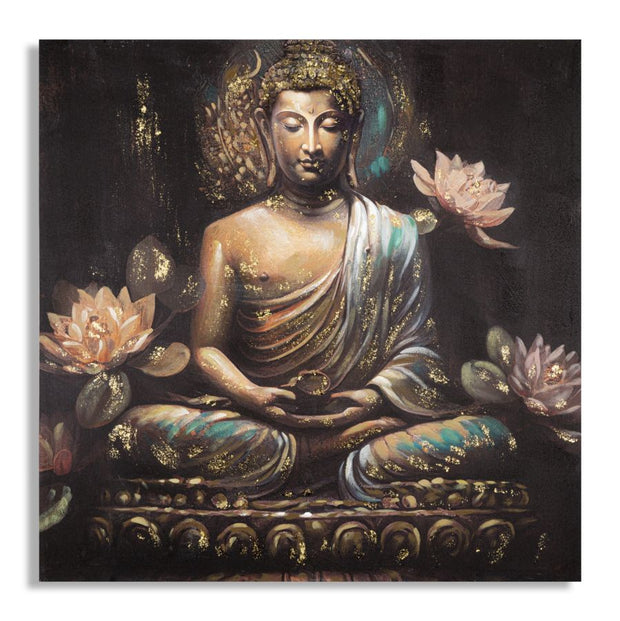 Leinwandbild Buddha A Mehrfarben, 100 x 100 cm