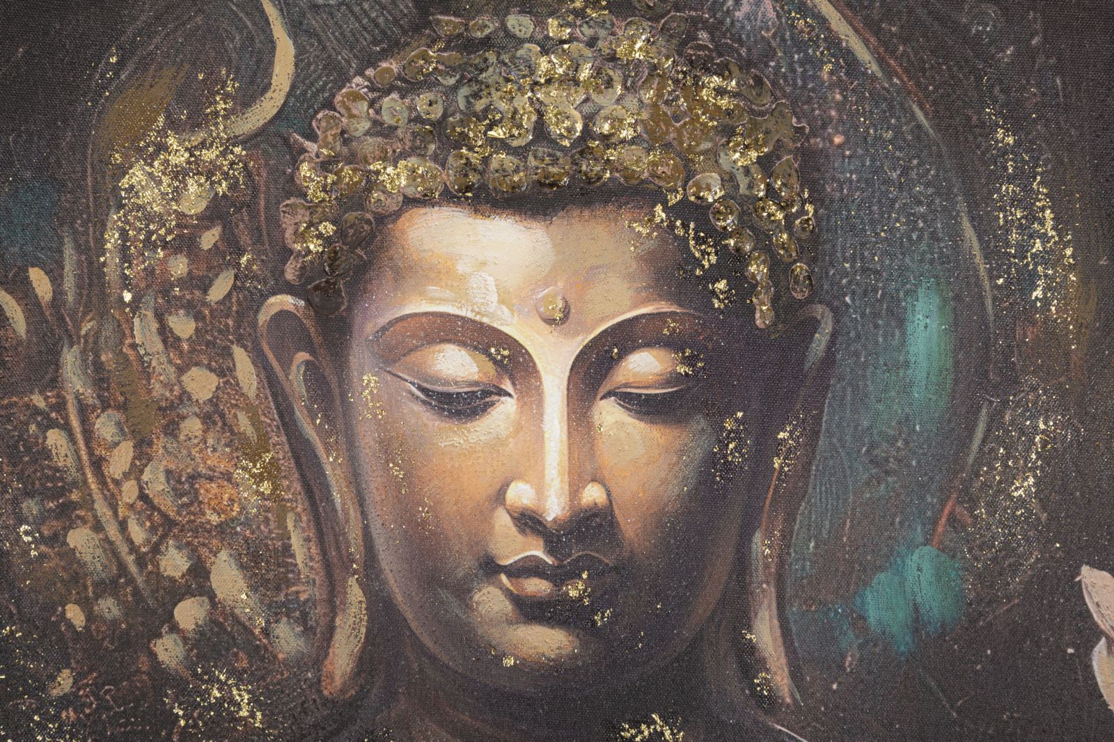 Leinwandbild Buddha A Mehrfarben, 100 x 100 cm (1)