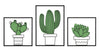 Wanddekoration 3er Set Cactus Mehrfarben