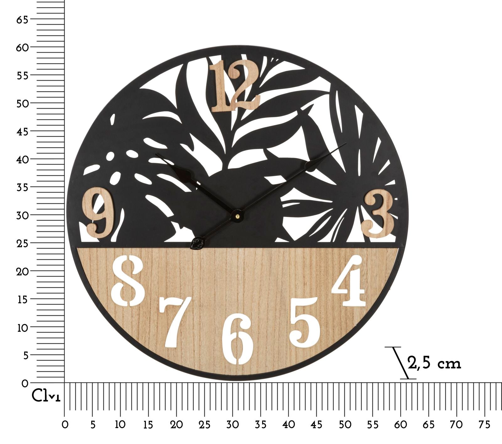 Wanduhre Palm Schwarz (5)