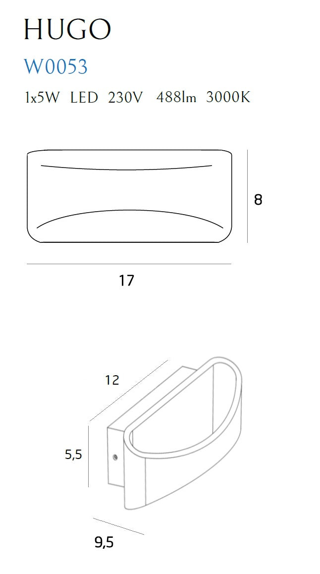 Wandleuchte Hugo W0053 Aluminium (4)