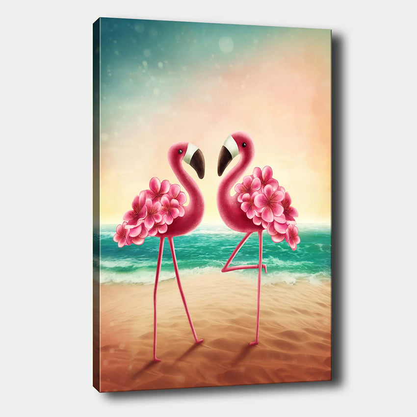 Leinwandbild Flamingo Love Mehrfarben, & OYOTR-1070961761 & OYOTR-1070961761 & OYOTR-1070961761