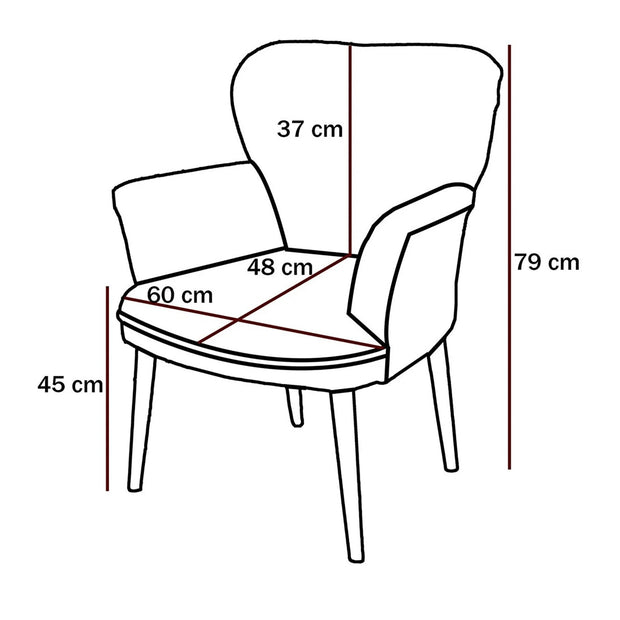 Sessel mit Stoff Paris Wooden Bordeaux (3)