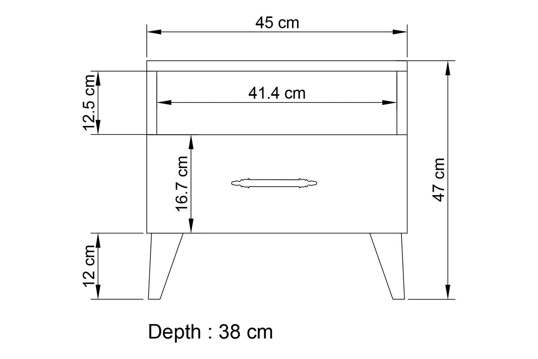 Nachttisch mit 1 schublade, Lavinia 501 Weiß (3)