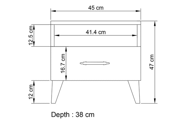 Nachttisch mit 1 schublade, Lavinia 501 Weiß (3)