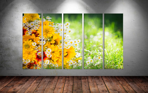 Leinwandbilder 5er Set Flora 7 Mehrfarben, 150 x 90 cm