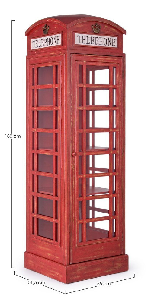 Vitrinenschrank mit 1 tür Cabin Rot (1)