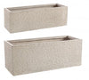 Blumentopf 2er-Set Stone Rectangle Small Beige (4)