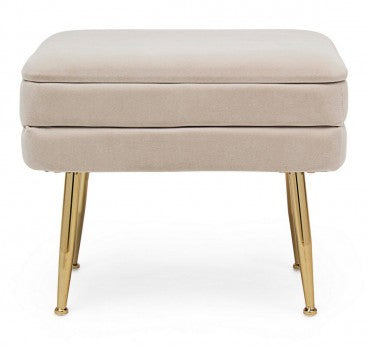 Polsterbank mit Staurum, aus Samtstoff Pavlina Beige (9)