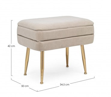 Polsterbank mit Staurum, aus Samtstoff Pavlina Beige (8)