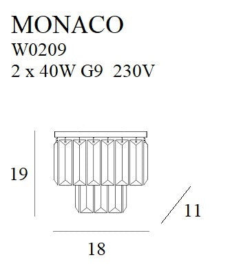 Wandleuchte Monaco W0209 Chrom (2)