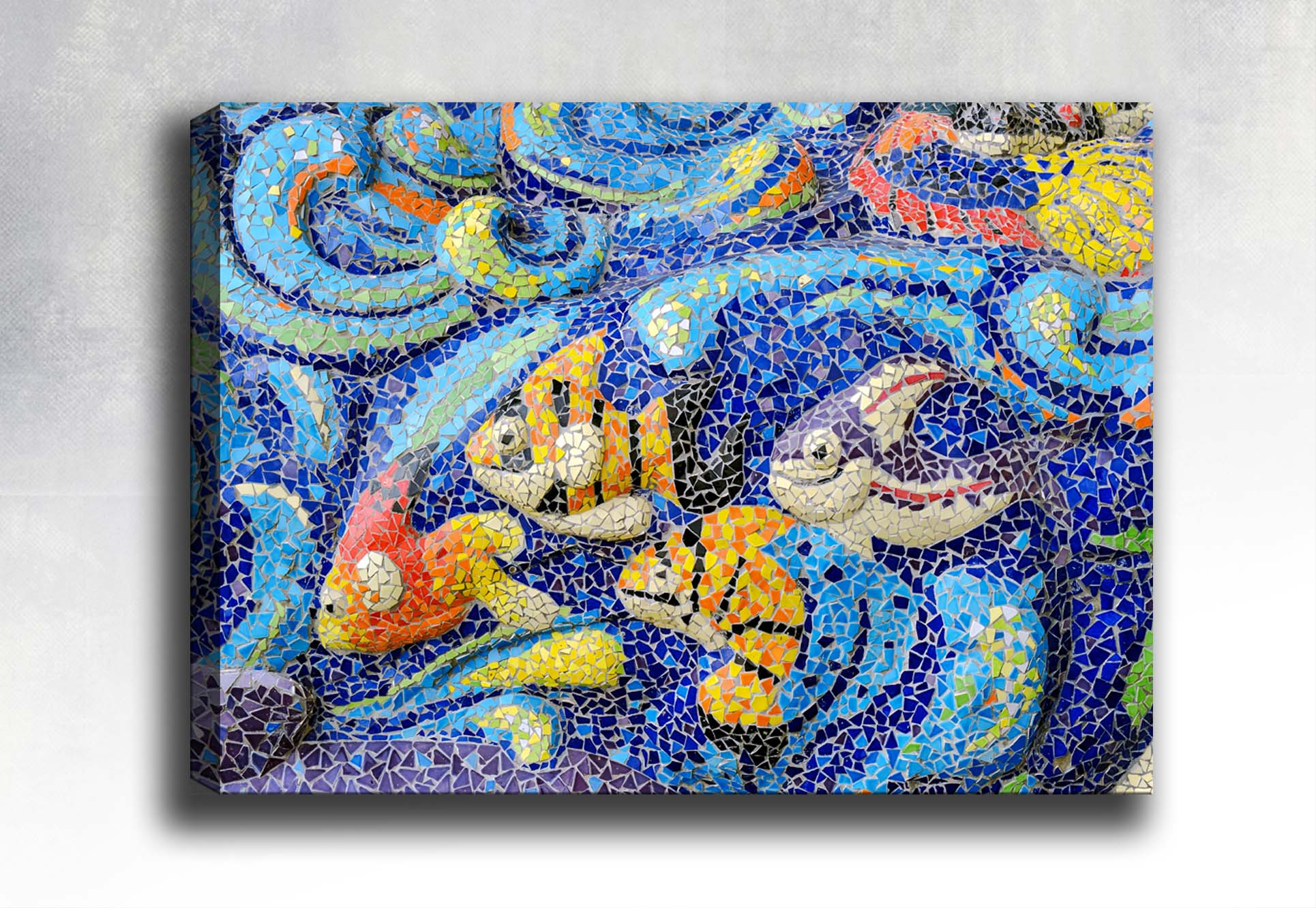 Leinwandbild Mosaic Fish Mehrfarben, & OYOTR-190355624 & OYOTR-190355624