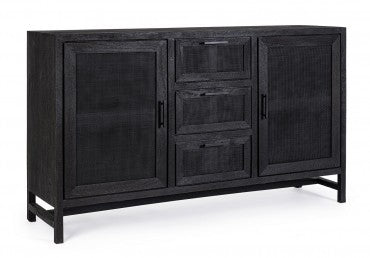 Sideboard mit 3 schubladen und 2 türen Weston Schwarz (10)