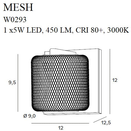 Wandleuchte Mesh W0293 Gold (2)