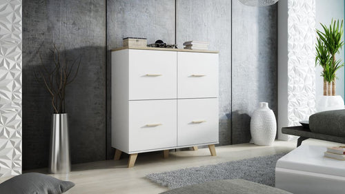 Sideboard mit 4 türen Lotta Weiß