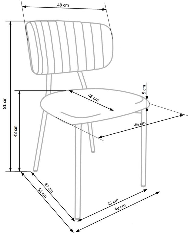 Esszimmerstuhl mit Stoff K362 Grau (5)