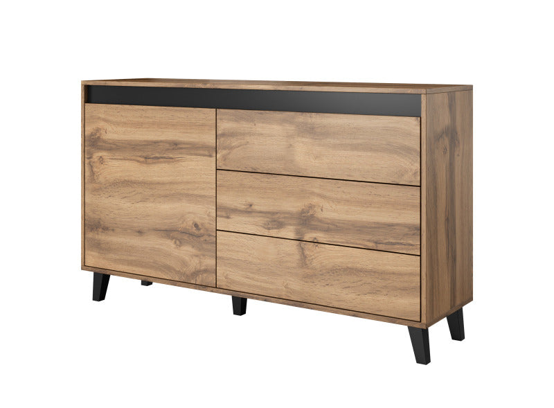 Sideboard mit 3 schubladen und 1 tür Nord Eiche (1)