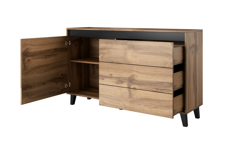 Sideboard mit 3 schubladen und 1 tür Nord Eiche (2)