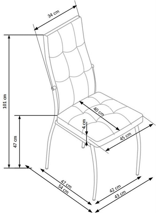 Esszimmerstuhl mit Samtstoff K416 Grau (1)