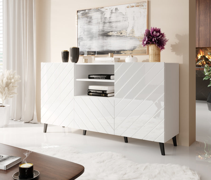 Sideboard mit 1 schublade und 2 türen Abeto Weiß