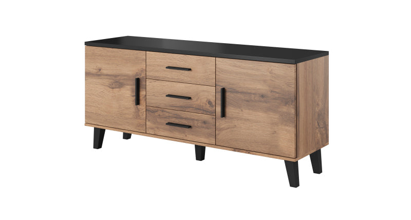 Sideboard mit 3 schubladen und 2 türen Lotta Eiche (2)