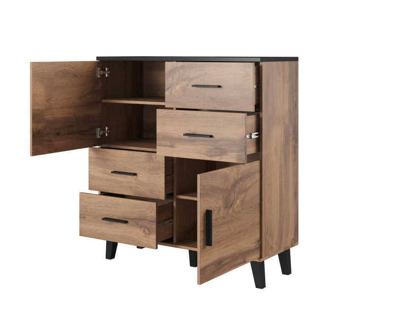 Sideboard mit 4 schubladen und 2 türen Lotta Eiche (1)