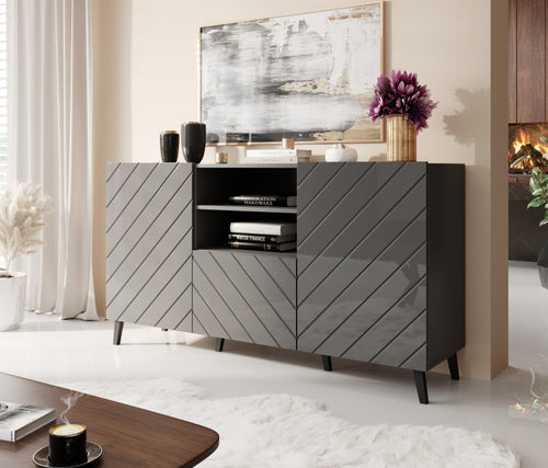 Sideboard mit 1 schublade und 2 türen Abeto Graphit