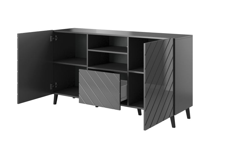 Sideboard mit 1 schublade und 2 türen Abeto Graphit (2)