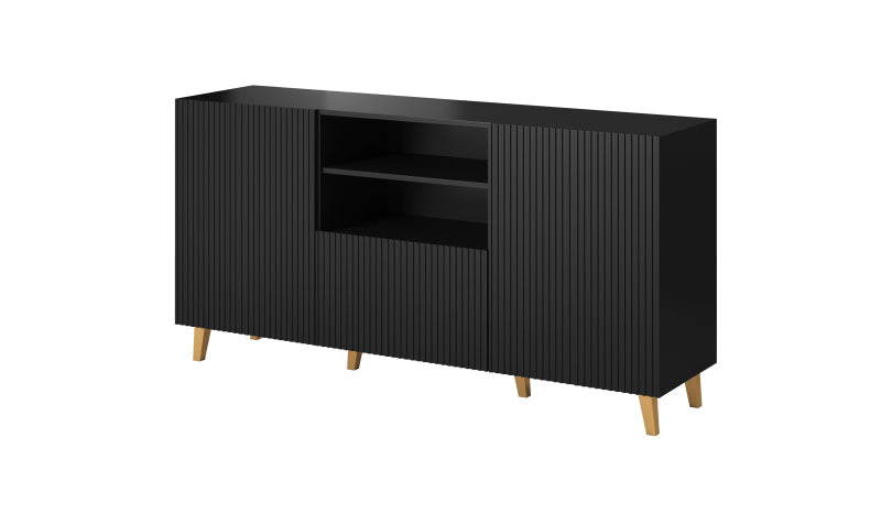 Sideboard mit 1 schublade und 2 türen Pafos Schwarz (1)