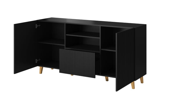 Sideboard mit 1 schublade und 2 türen Pafos Schwarz (2)