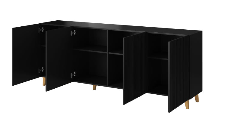 Sideboard mit 4 türen Pafos Schwarz (2)