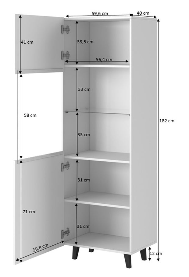 Highboard mit 1 tür Pafos Schwarz (3)