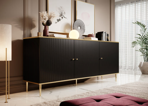 Sideboard mit 3 türen Glamour Schwarz