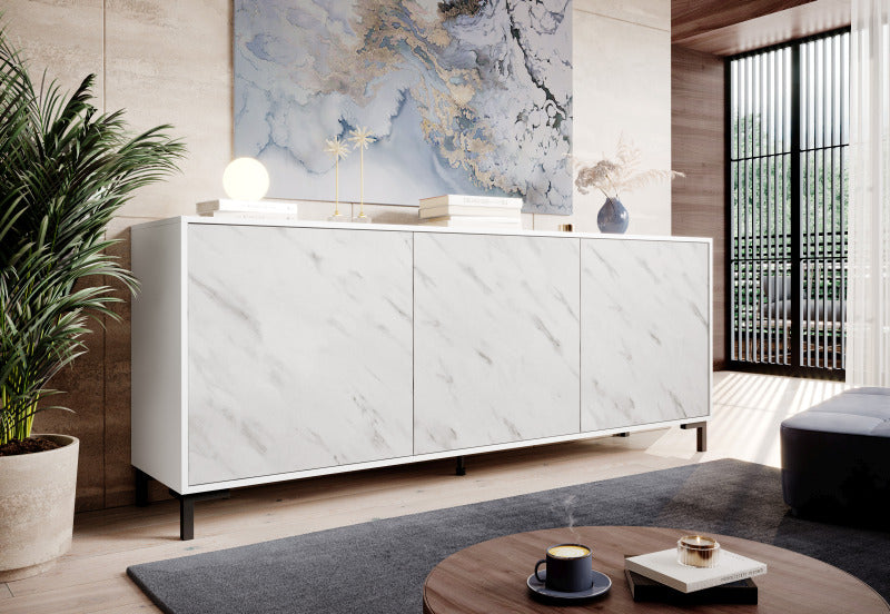 Sideboard mit 3 türen Marmo Weiß