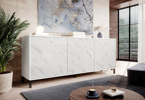 Sideboard mit 3 türen Marmo Weiß