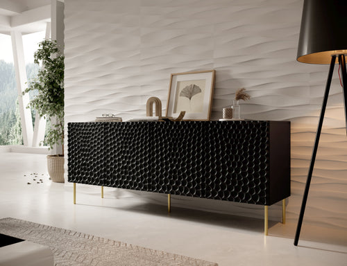 Sideboard mit 4 türen Hole Schwarz