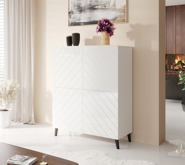 Highboard mit 4 türen Abeto Weiß