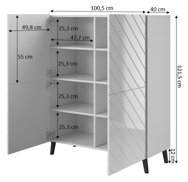 Highboard mit 4 türen Abeto Weiß (3)