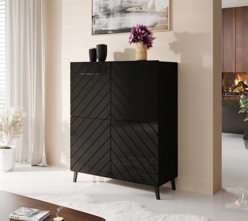 Sideboard mit 4 türen Abeto Schwarz