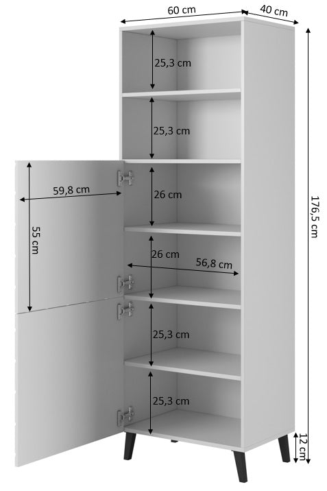 Highboard mit 2 türen Abeto Weiß (3)