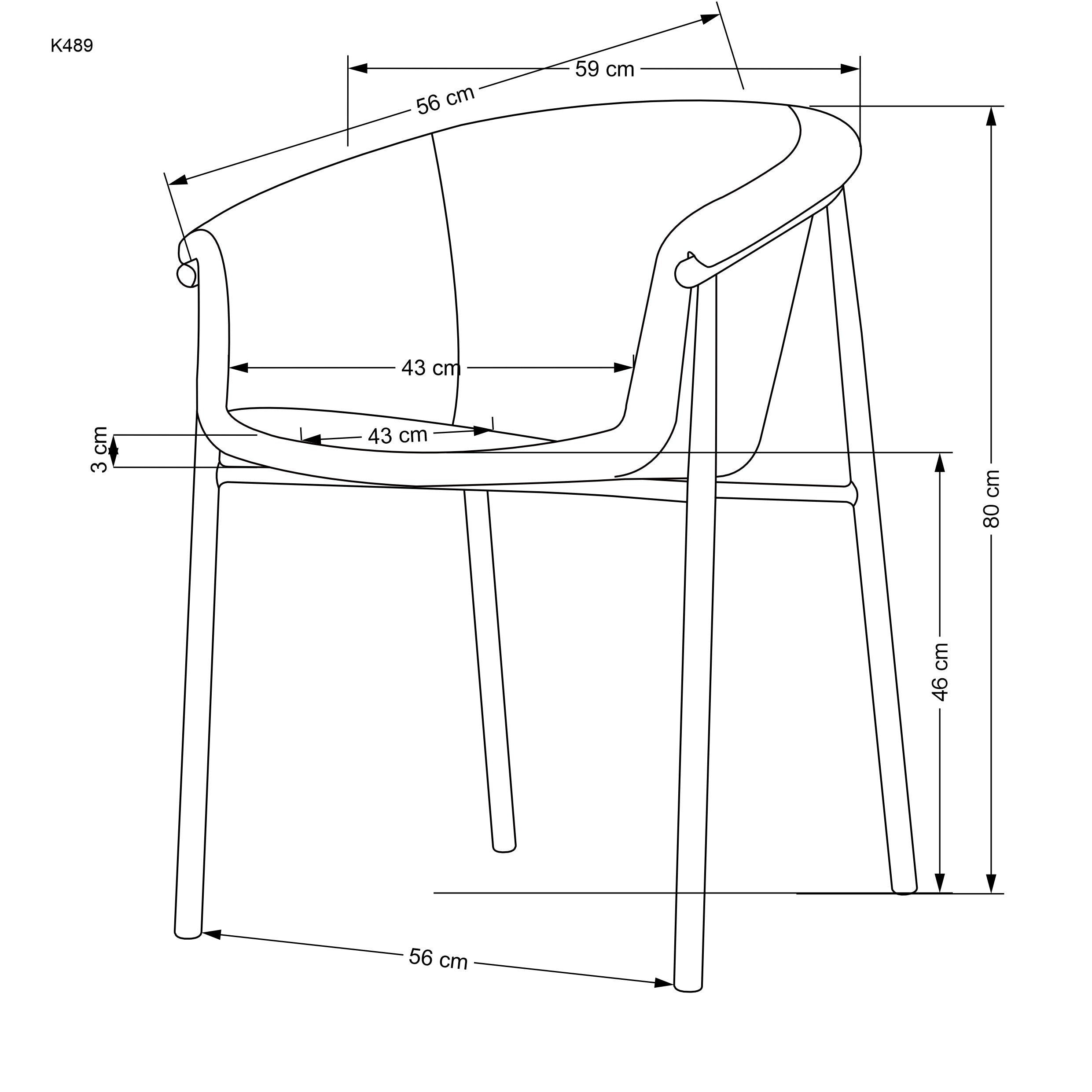 Esszimmerstuhl mit Stoff K489 Grau (2)