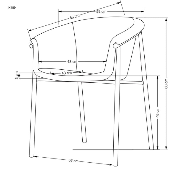 Esszimmerstuhl mit Stoff K489 Grau (2)