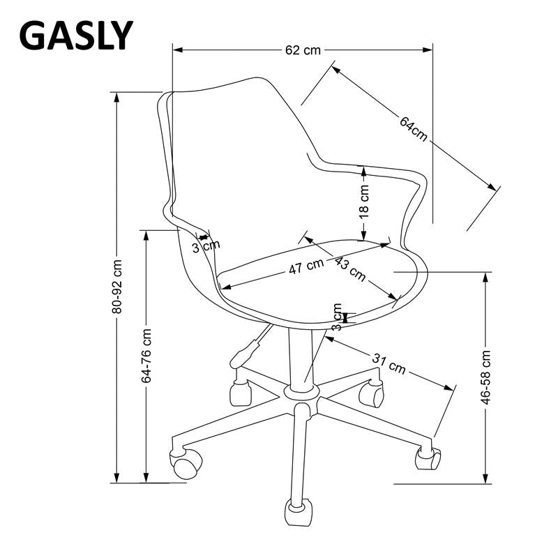 Bürostuhl mit Ökoleder Gasly Rosa (1)