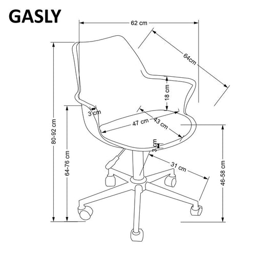 Bürostuhl mit Ökoleder Gasly Rosa (1)