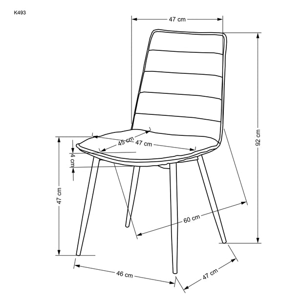 Esszimmerstuhl mit Stoff K493 Grau (2)