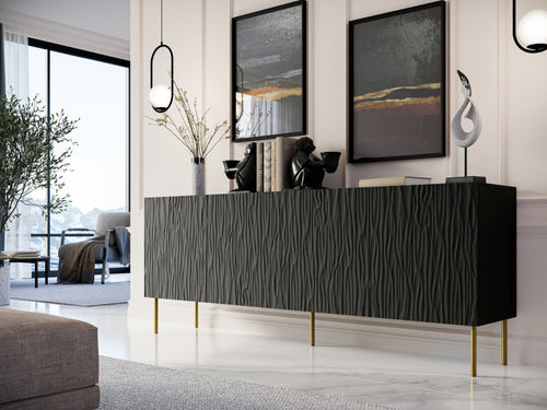 Sideboard mit 4 türen Jungle Schwarz