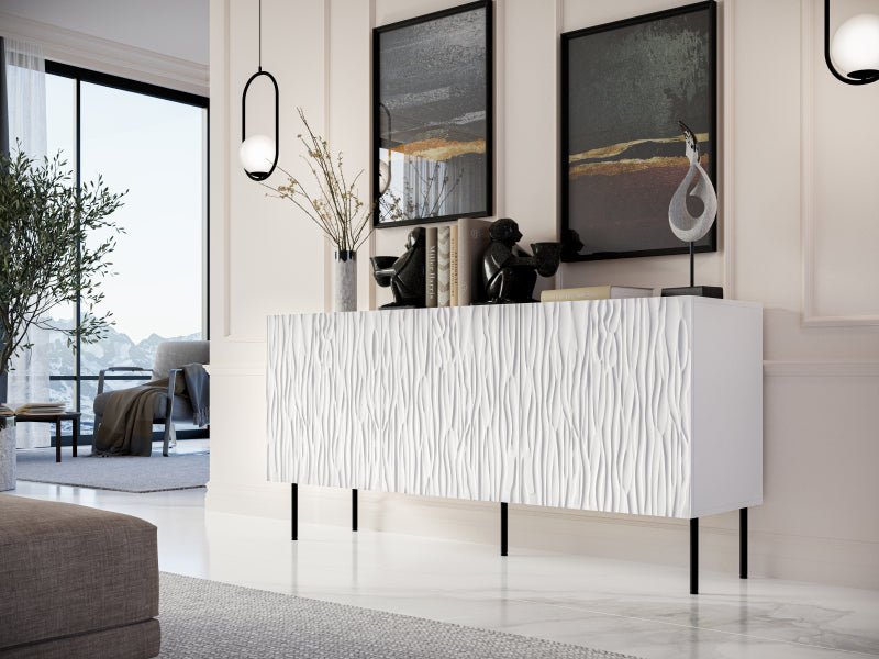 Sideboard mit 3 türen Jungle Weiß