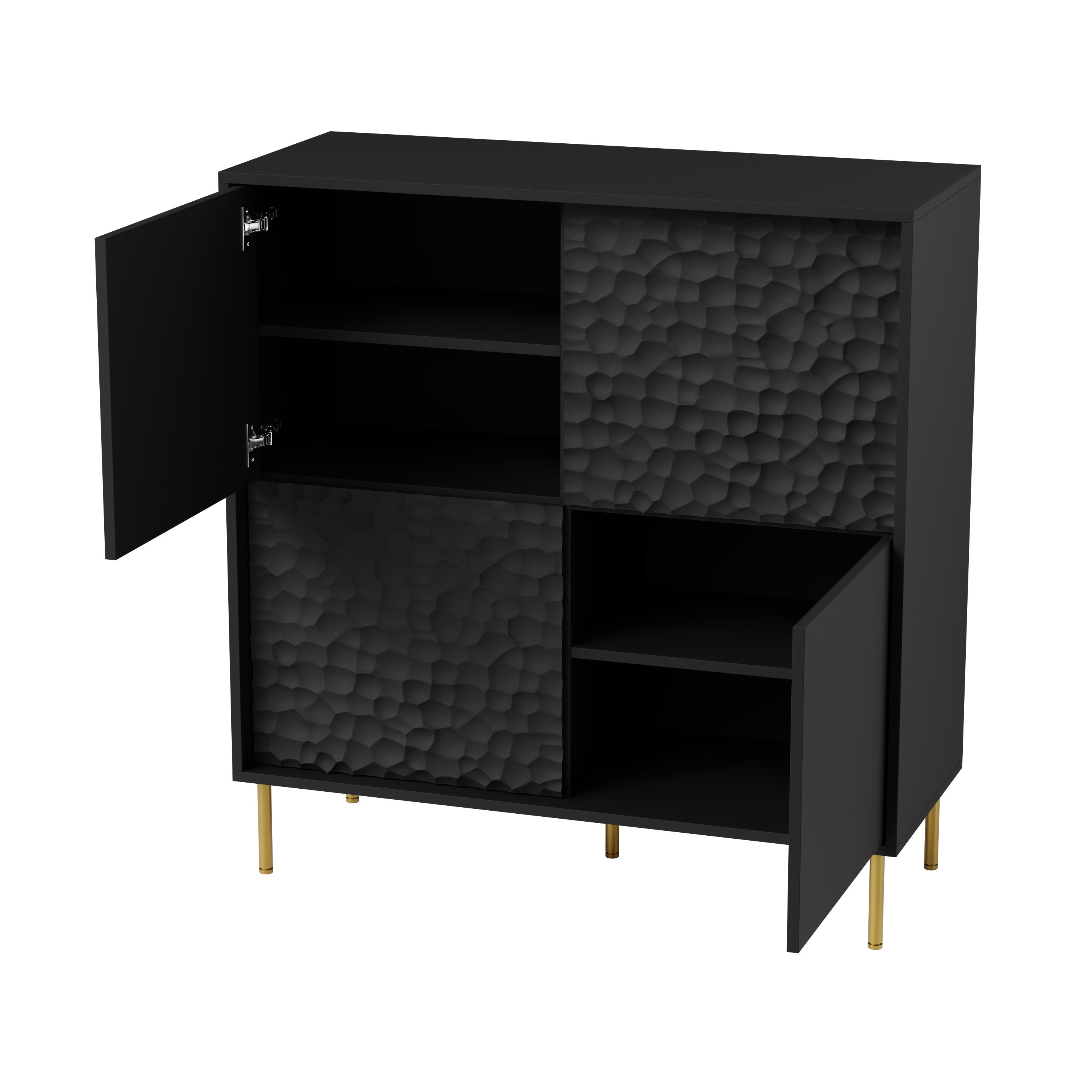 Sideboard mit 4 türen Bullet Schwarz (4)